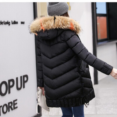 

Toponeto Women Winter Warm Thick Outerwear Hooded Coat Slim Cotton-padded Jacket