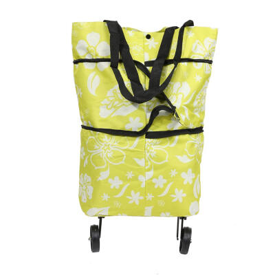 

Foldable Shopping Trolley Bag Rolling Wheel Cart Tote Grocery Handbag