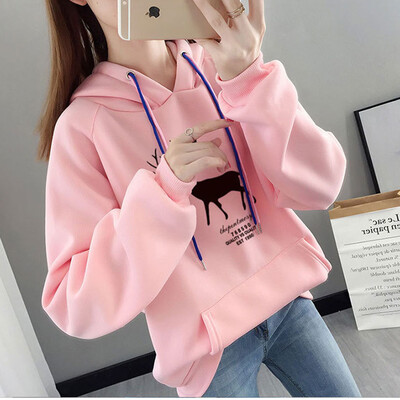 

Tailored Womens Looser Print Letter Thickening Hoodie Sweatershirt Women Tops Blouse