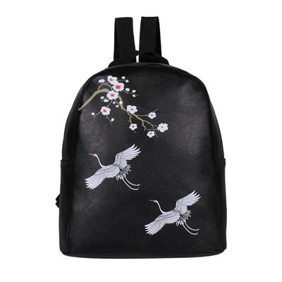 

Girls Vintage Flower Bird Print Travel Backpacks Women Leather School Bags