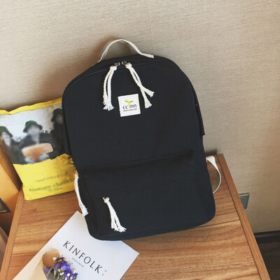 

Fashion Simple Solid Color Canvas Bag Backpacks For Women Travel Bag Casual Girls Teeage Schoolbag Preppy Mochila 2019 New