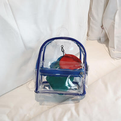 

2019 New Outdoor Casual Student Transparent Shoulder Bag Fashion Travel Small Backpack With Small Bag Inside