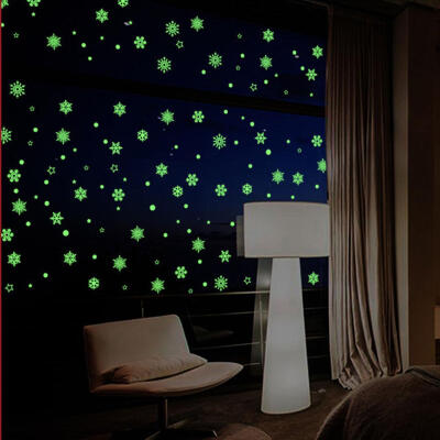 

Greensen Christmas Luminous Snowflakes Glow In Dark Fluorescent Wall Sticker for Christmas Nursery Windows Decor