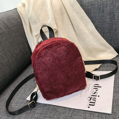 

Tailored Women Fashion Simple Plush Shoulder Bag Versatile Shoulder Travel Backpack