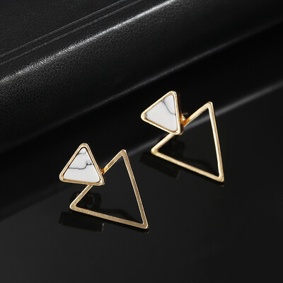 

New Earrings Fashion Simple Stud Earrings Personality Trend Push-back Triangle Earrings Wholesale Jewelry Womens Earrings
