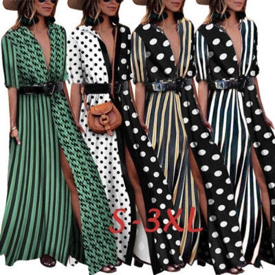 

Women Sexy Summer Dress Boho Maxi Long Evening Party Dress Beach Sundress New