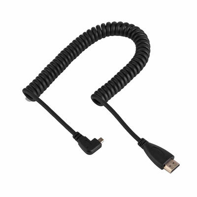

Right Angled 90 Degree Micro HDMI to HDMI Cable Telescopic Spring HDMI Wire