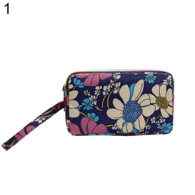 

Women Floral Print Cloth Wristlet Bag Coin Purse Zipper Wallet Cell Phone Pouch