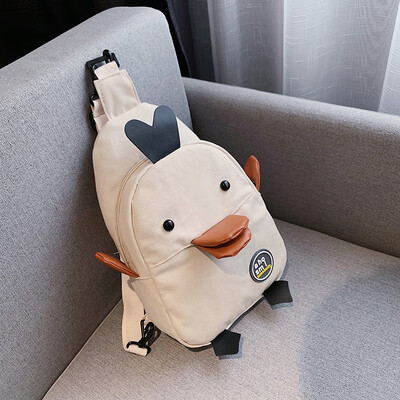 

2019 new casual wild girl shoulder canvas bag fashion cartoon cute cute duck duck backpack