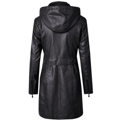 

Toponeto Women Casual Hoodie Slim Zipper Long Sleeve Bomber Jacket Warm Long Coat
