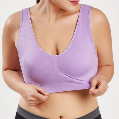 

〖Follure〗Women Pure Color Plus Size Ultra-thin Large Bra Sports Bra Full Bra Cup Tops