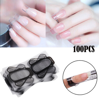 

Toponeto 100pcs Women Nail Art Form Guide Acrylic Uv Gel Tips Extension Art Nail Tools