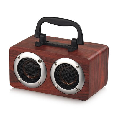 

Portable Bluetooth 42 Speaker Wooden Player Stereo Surround Player Double Horn Built-in 1200mAh Battery with TF Card AUX Audio So
