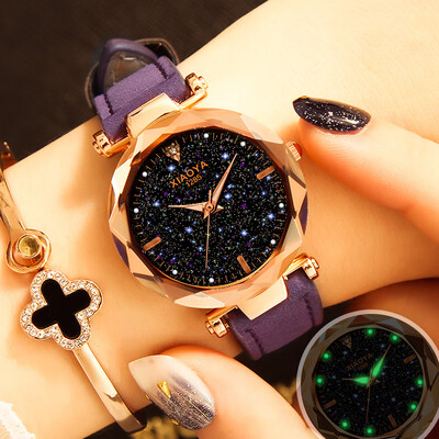 

Womens Watch Female Student Waterproof Fashion Korean Simple Leisure Starry Sky with Quartz Watch
