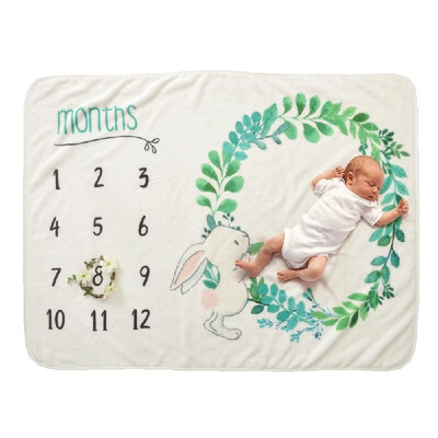 

Baby Monthly Milestone Blanket For Girl Boy Floral Wings Unicorn Frame Newborn Photo Prop Background Super Soft Flannel 28 40in