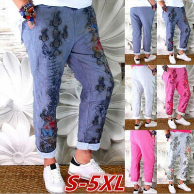 

Women Floral Soft Yoga Lounge Sport Wide Leg Casual Loose Long Pants Trousers