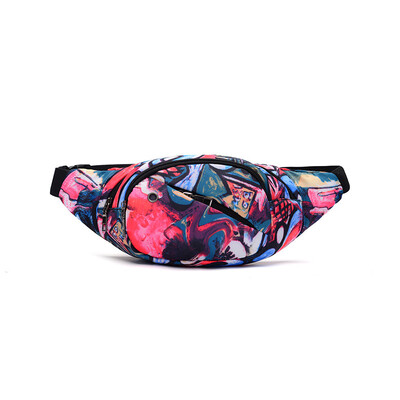 

2019 New Style Print Zipper Sports Fanny Belly Waist Bum Bag Fitness Running Jogging Cycling Belt Pouch Pack