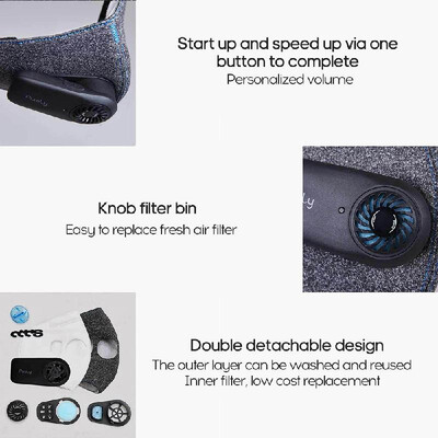 

Purely anti-fog dustproof smart PM25 dust adult electric mask millet cloth pear fresh air mask