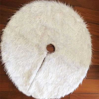 

Christmas Tree 90cm Long Snow Plush Skirt Base Floor Mat Cover XMAS Party Decor