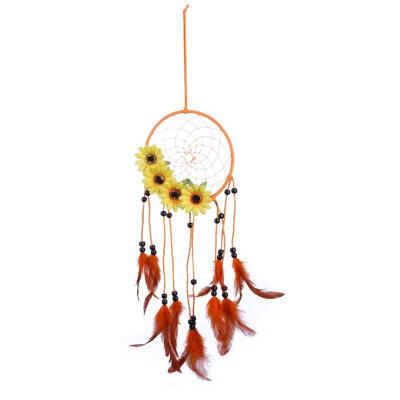 

Pastoral Wind Sunflower Dream Catcher Feather Car Wall Hanging Decoration