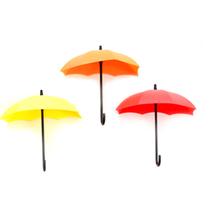 

3PCspack Umbrella Shape Colorful Wall Mount Hook Key Holder Storage Stand Hanging Hooks For Bathroom Kitchen Door Shelves