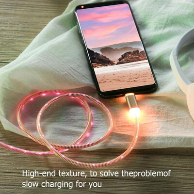 

USB Type C Charger Cable 7-Color Gradient Fast Charging Data Sync Cable