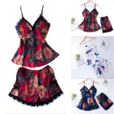 

women Sexy Lingerie Lace Silk Satin Babydoll Nightwear Sleepwear Jumpsuit