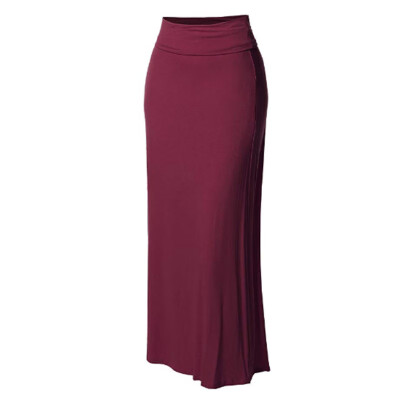 

Womens Skirts Pure Color High Waist Slim Bodycon Pencil Office Long Maxi Skirt