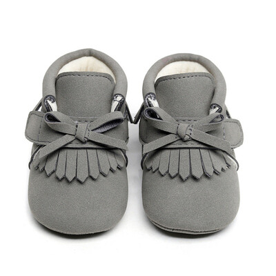 

PU Suede Leatherborn Baby Boy Girl Moccasins Soft First Walkers Shoes Bebe Fringe Soft Soled Non-slip Crib Lace-up