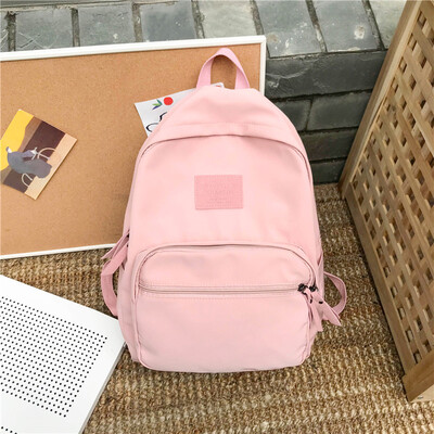 

Ins bag girl Korean version of high school students simple Sen tied the ancient sense of girls light backpack Japanese double sho