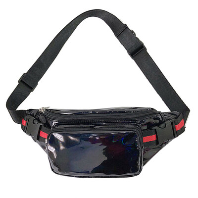 

Women Holographic Laser Buckled Crossbody Chest Waist Bag Zipper Fanny Pack