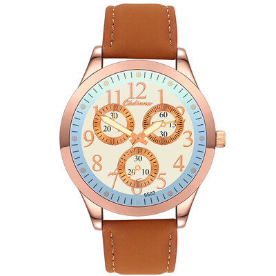 

Gobestart Fashion Leather Mens Quartz Watch Mens Watch Luxury Casual Watch Clock