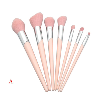 

〖Follure〗7 Pcs Bevel Mouth Tube Plastic Handle Powder eye brush makeup brush set