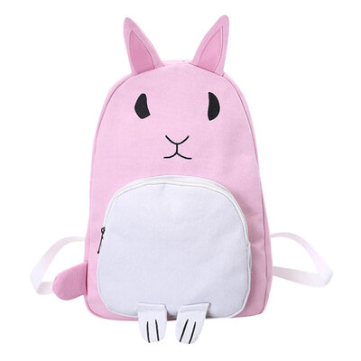 

Lovely Cartoon Rabbit Backpack Girls Canvas Large Capacity School Backpack