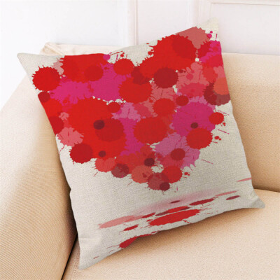 

Siaonvr Happy Valentine Pillow Cases Cotton Linen Sofa Cushion Cover Home Decor