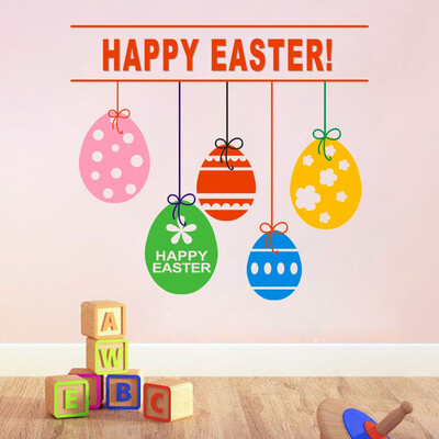 

〖Follure〗Happy Easter Rabbit Vinyl Decal Art Wall Sticker DIY Home Room Decor