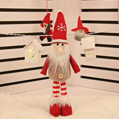 

Toponeto Retractable Christmas Santa Claus Snowman Deer Dolls Standing Figurine Tree