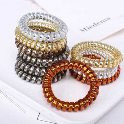 

Nika NIKA telephone line hair ring hair rope large thick high elastic bright color metal 4 color 10 roots