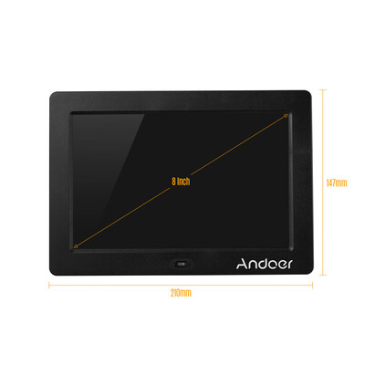 

Andoer 8 Inches IPS LED Digital Photo Frame Desktop Electronic Album 1280800 High Resolution Supports Music 1080P Video Player