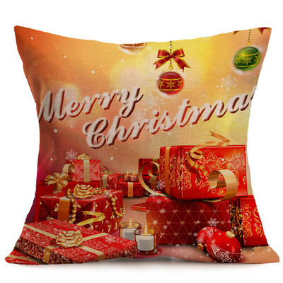 

Siaonvr Merry Christmas Linen Pillow Cases Sofa Cushion Cover Home Decoration