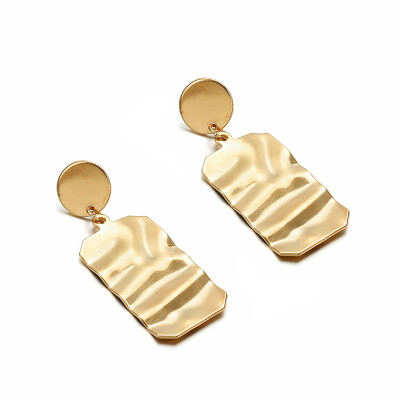 

Gold Color Big Drop Earrings for Women Geometric Statement Earrings 2019 Fashion Modern Fashion Jewelry