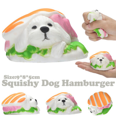 

Tailored 9cm Dog Hamburger Squishies Slow Rising Squeeze Scented Stress Relieve Toy