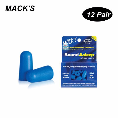 

MACKS 12 Pair Anti-noise Foam Earplugs Washable Professional Soundproof Ear Plugs for Sleeping Working Travelling Shooting Hearin