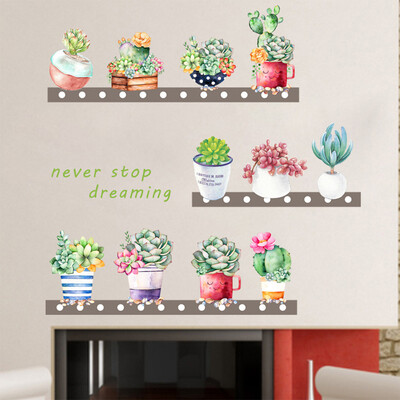 

〖Follure〗Removable Vinyl Decal Art Mural Succulents Home Living Room Decor Wall Sticker
