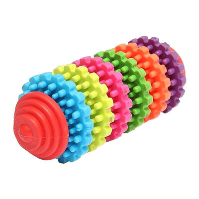 

Pet Dog TPR Rubber Toys Colorful Gear Bite Chew Teeth Clean Molar Toy