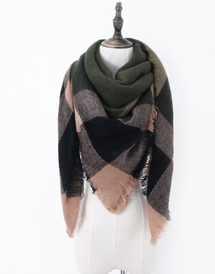 

2018 autumn&winter new plaid scarf acrylic square towel export shawl super thick thick export Europe&America