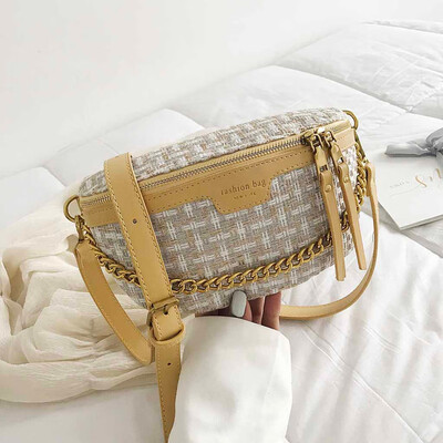 

Tailored Women 2019 New Pocket Fashion Chest Bag Woven Shoulder Bag Messenger Phone Bag