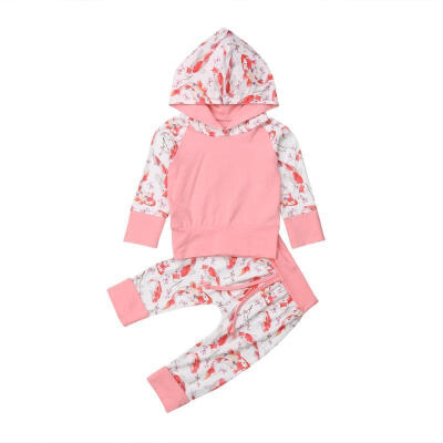 

2Pcs Newborn Kids Baby Girl Koi Fish Long Sleeve Hooded Tops Long Pants Autumn Outfits Clothes Set