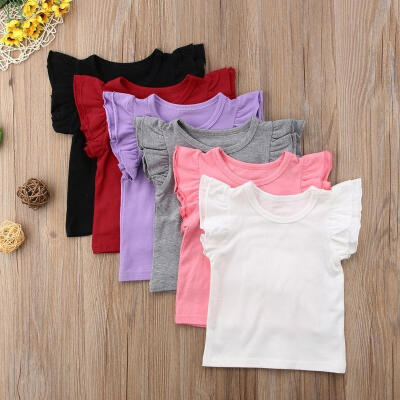 

AU Toddler kids Baby Girls Short Sleeve Loose Tops Shirt Blouse Clothes