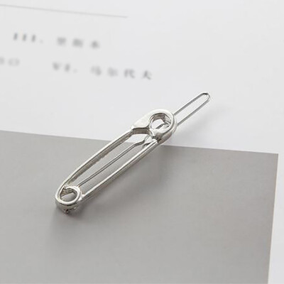 

1 PC WomenPaperclip Hair Clips Girls Metal Minimalist Personality Hairpin Pin Shape Girl Hair Accessories
